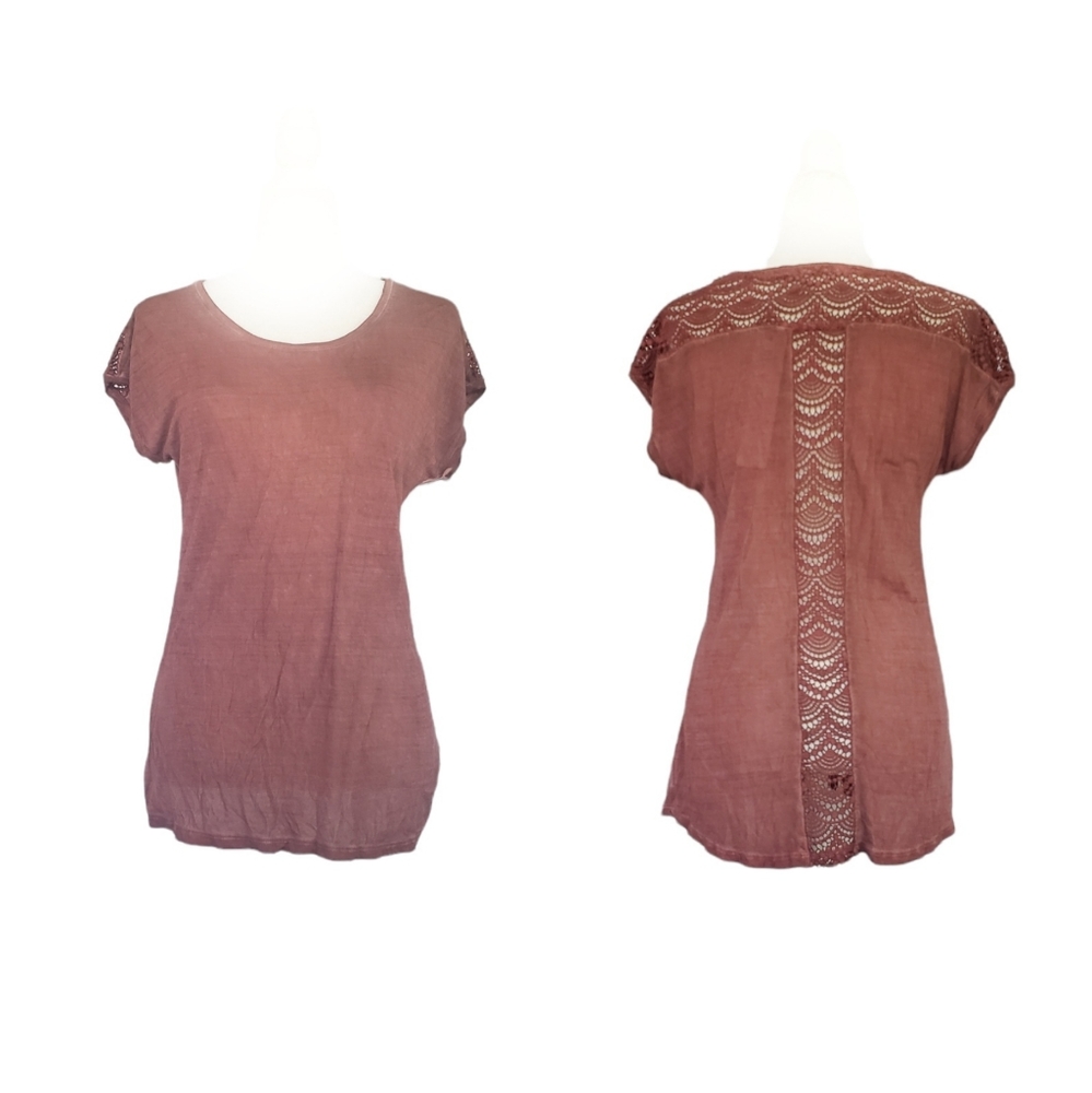 COPY - NWT Dantelle Mineral Wash Crochet Lace Detail Top